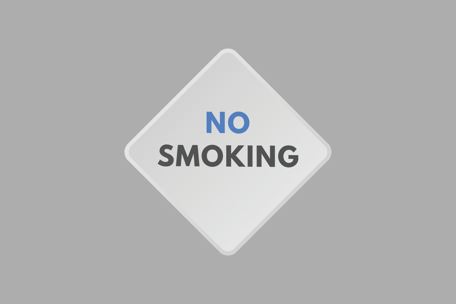Nej rökning text knapp. Nej rökning tecken ikon märka klistermärke webb knappar vektor