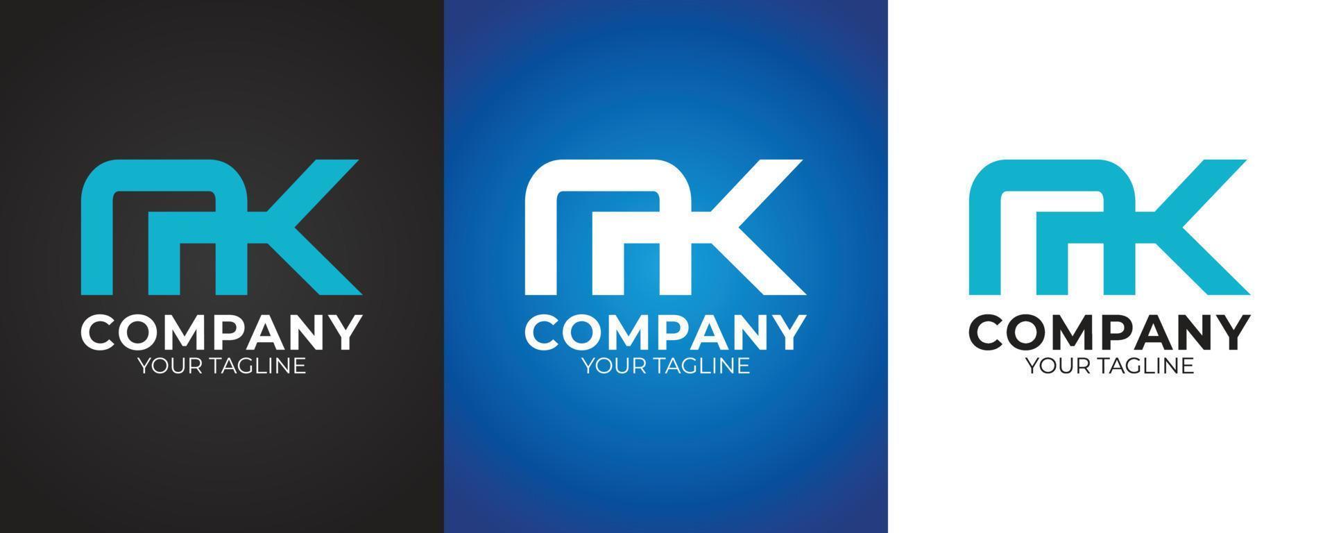 mk brev rena modern och minimalistisk logotyp varumärke identitet design för företag vektor