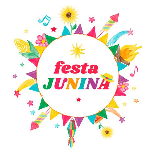 Färgglada Festa Junina Bakgrund vektor