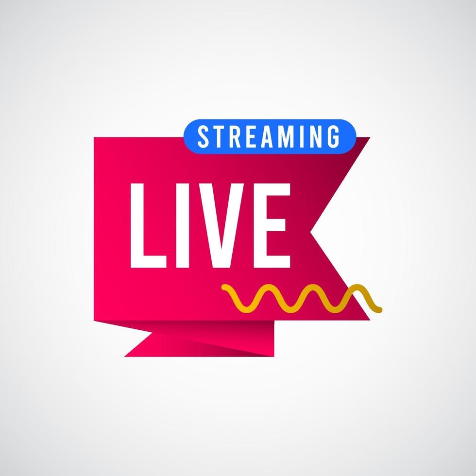 live streaming tag etikett vektor mall design illustration