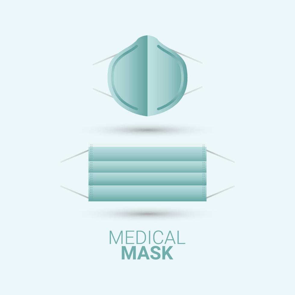 medicinsk mask hålla sig lugn och förbli hälsosam vektor mall design illustration
