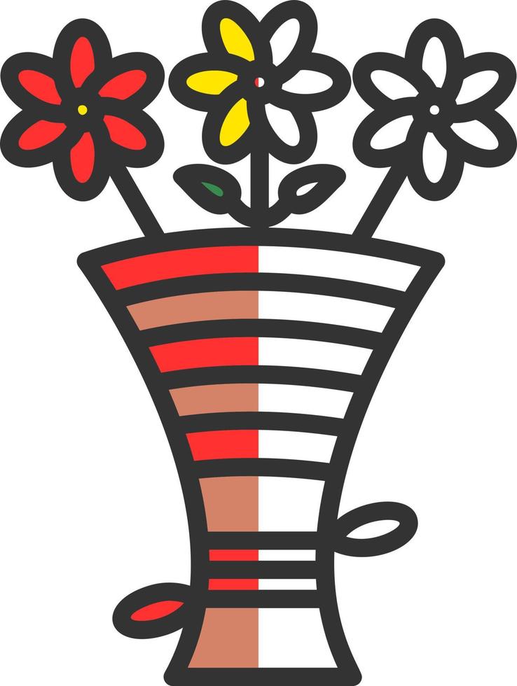 Blumenstrauß-Vektor-Icon-Design vektor