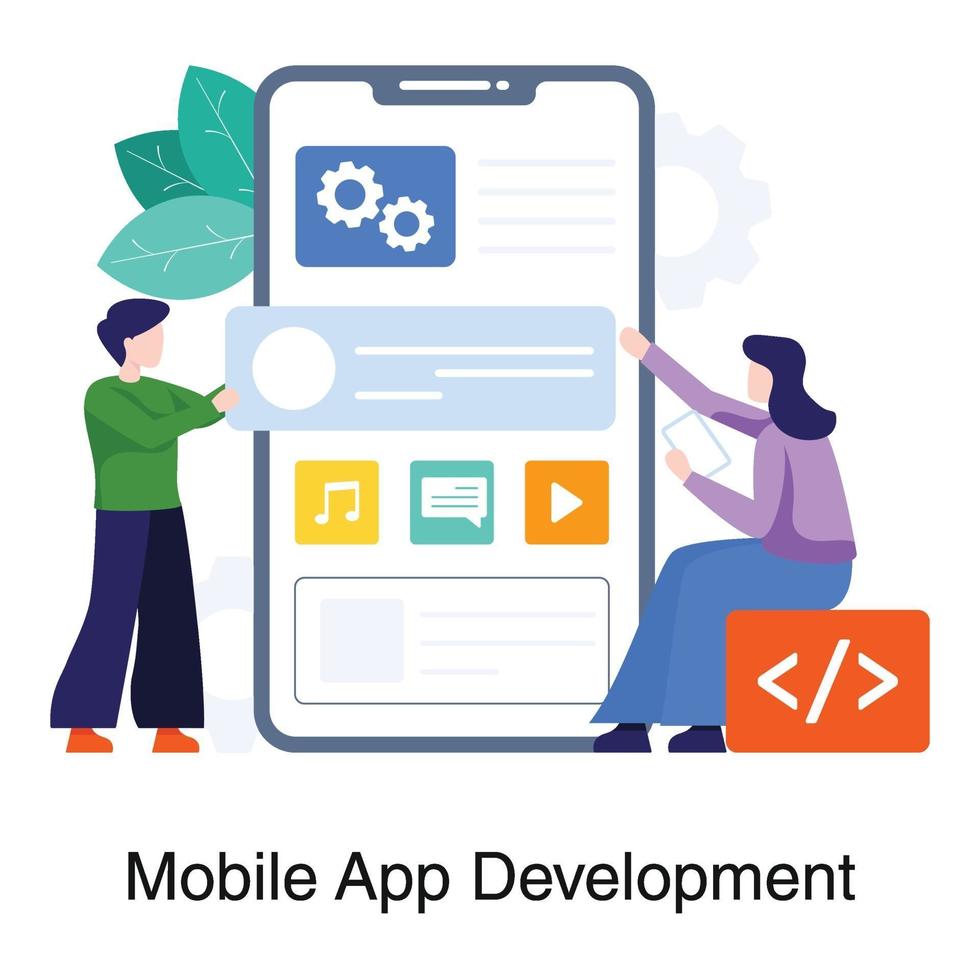 Konzept zur Entwicklung mobiler Apps vektor