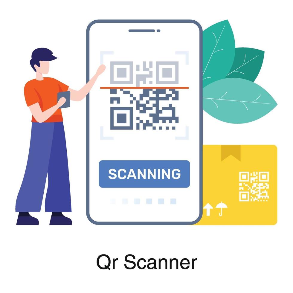 qr skanna skärm digitalt koncept vektor