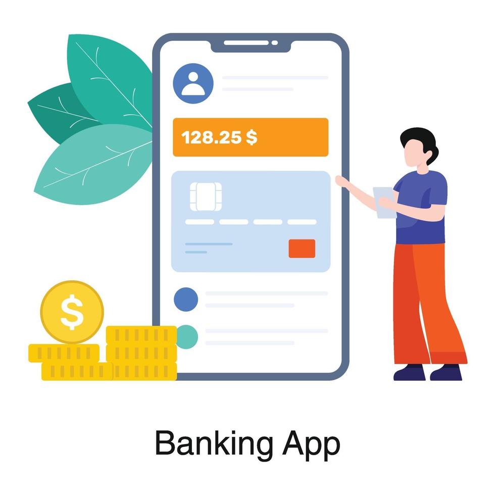 koncept för mobilbankapplikation vektor