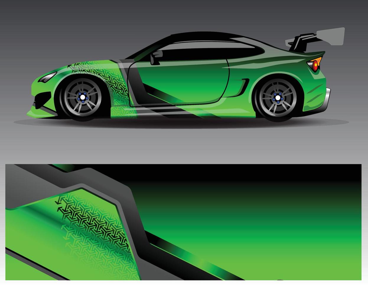 Auto-Wrap-Design-Vektor. grafische abstrakte Streifen-Rennhintergrund-Kit-Designs für Wrap-Fahrzeug-Rennwagen-Rallye-Abenteuer und Lackierungen vektor