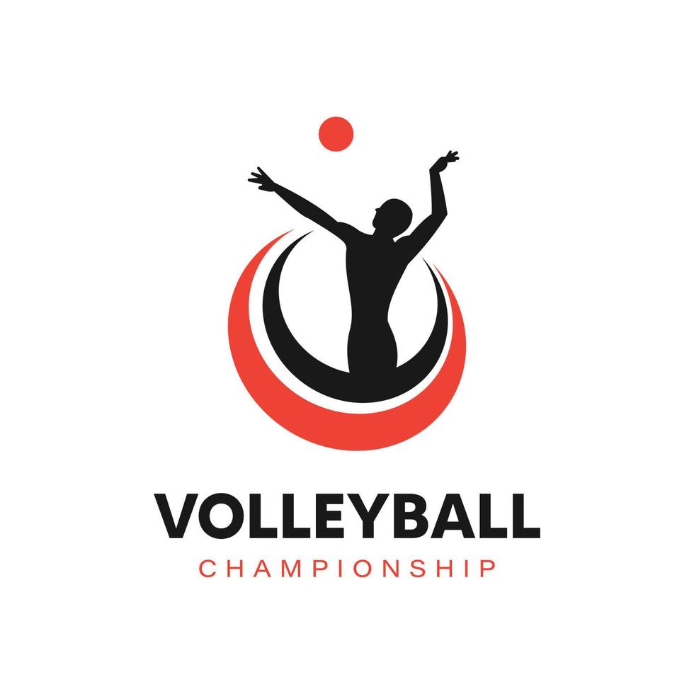 volleyboll logotyp mall design vektor ikon illustration