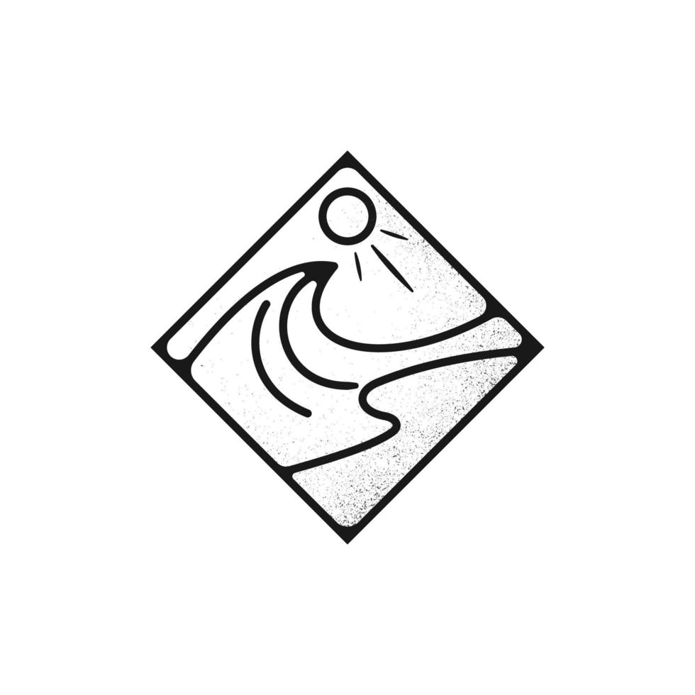Meer Welle, Strand Surfen Urlaub Ferien Logo Design vektor