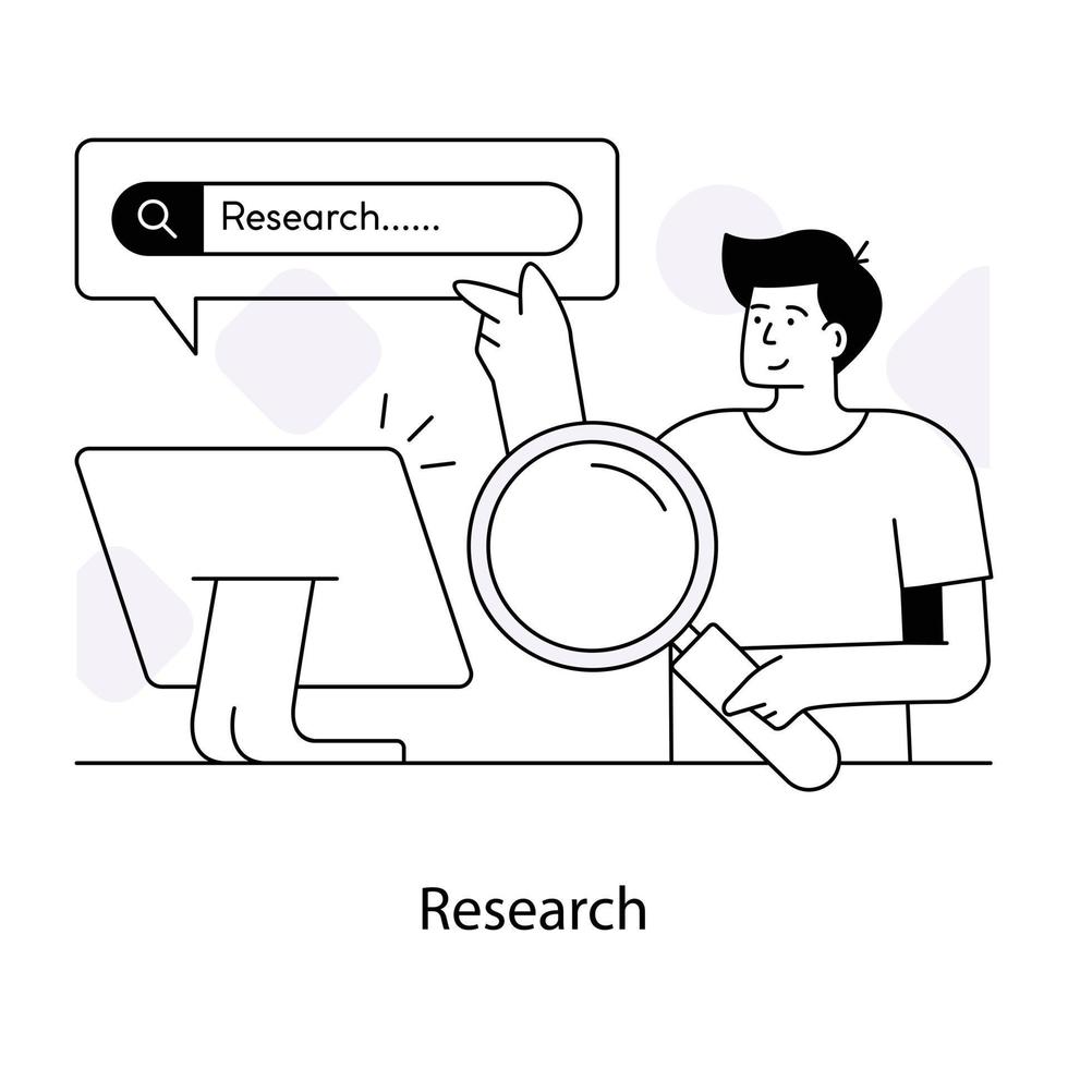 trendiga forskningskoncept vektor