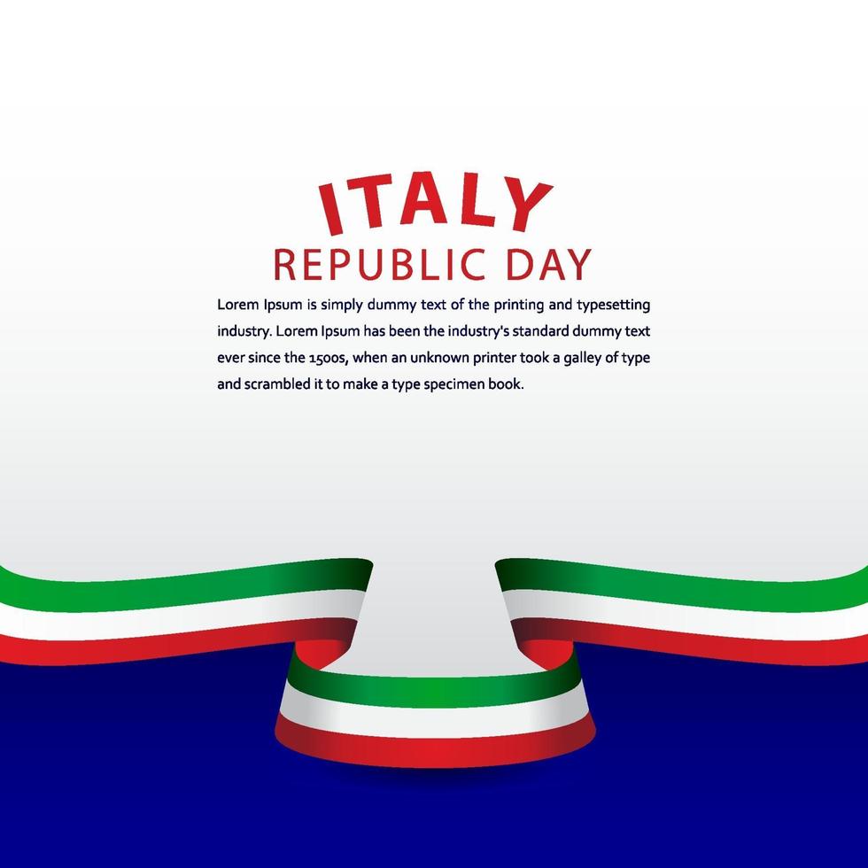 lycklig illustration av den italienska republikens dagfirandevektormall vektor