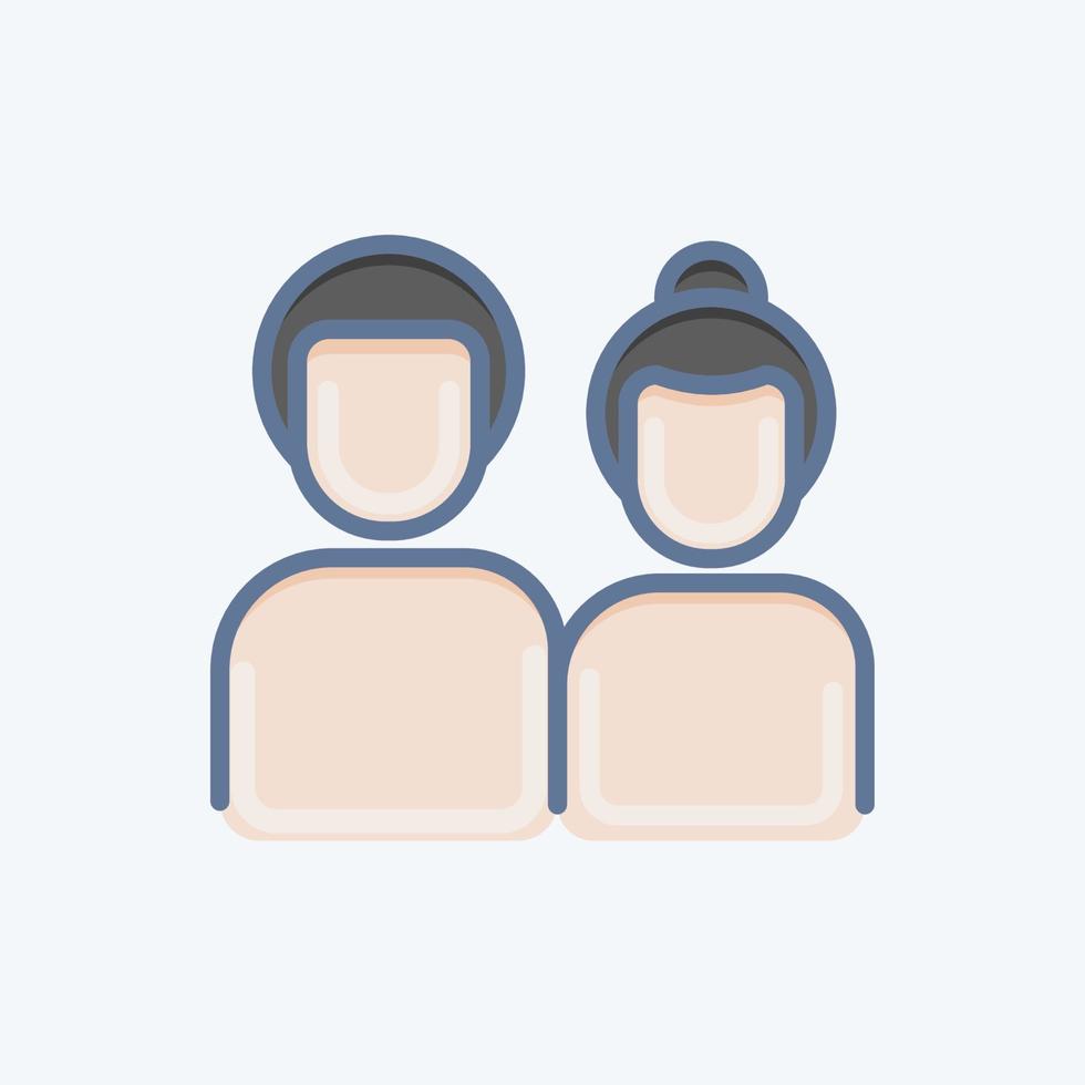 ikon par. relaterad till familj symbol. krita stil. enkel design redigerbar. enkel illustration vektor