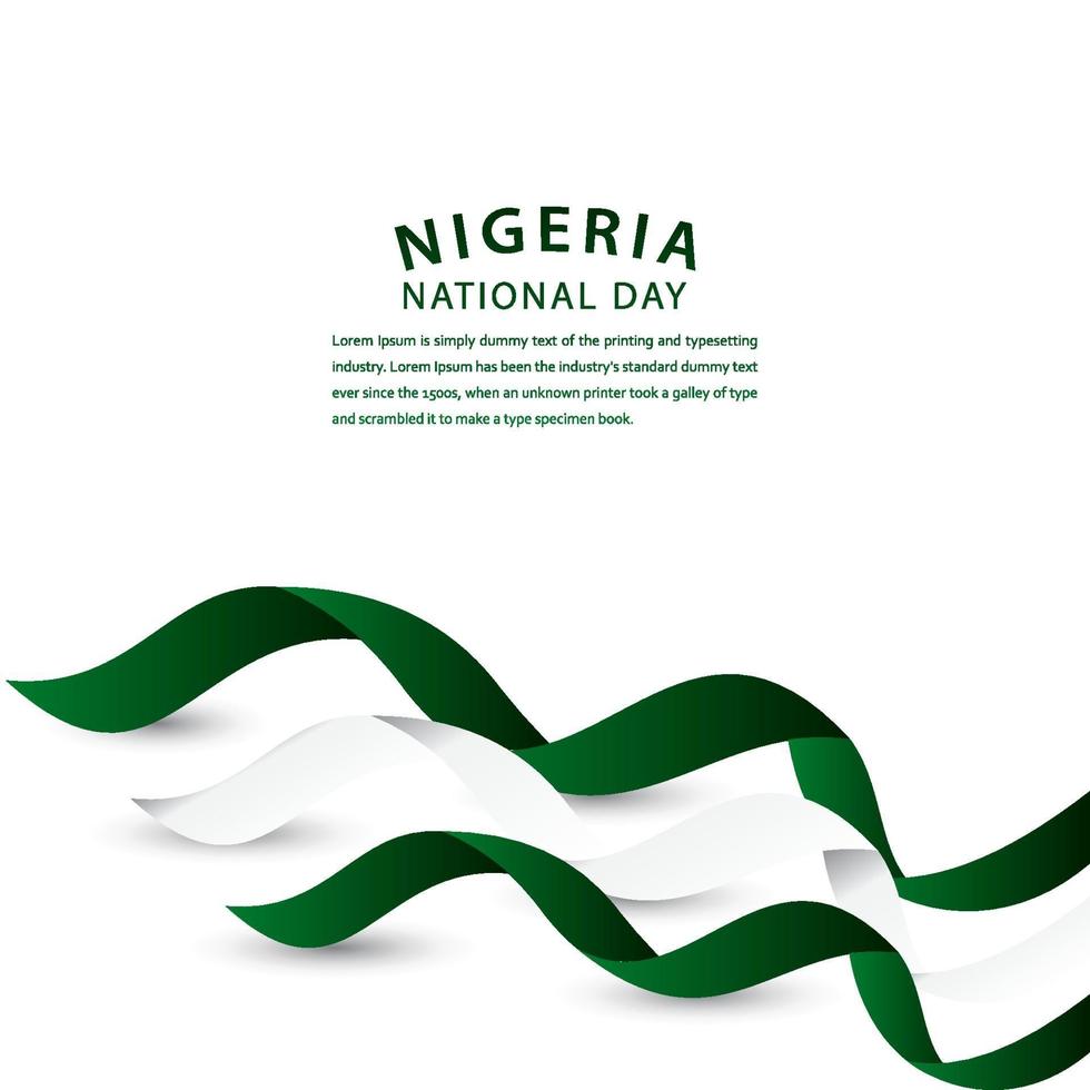 glad nigeria nationaldag firande vektor mall design illustration