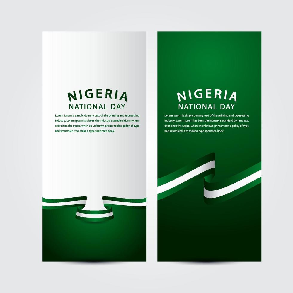 glückliche Nigeria-Nationalfeiertagsfeier-Vektorschablonen-Designillustration vektor