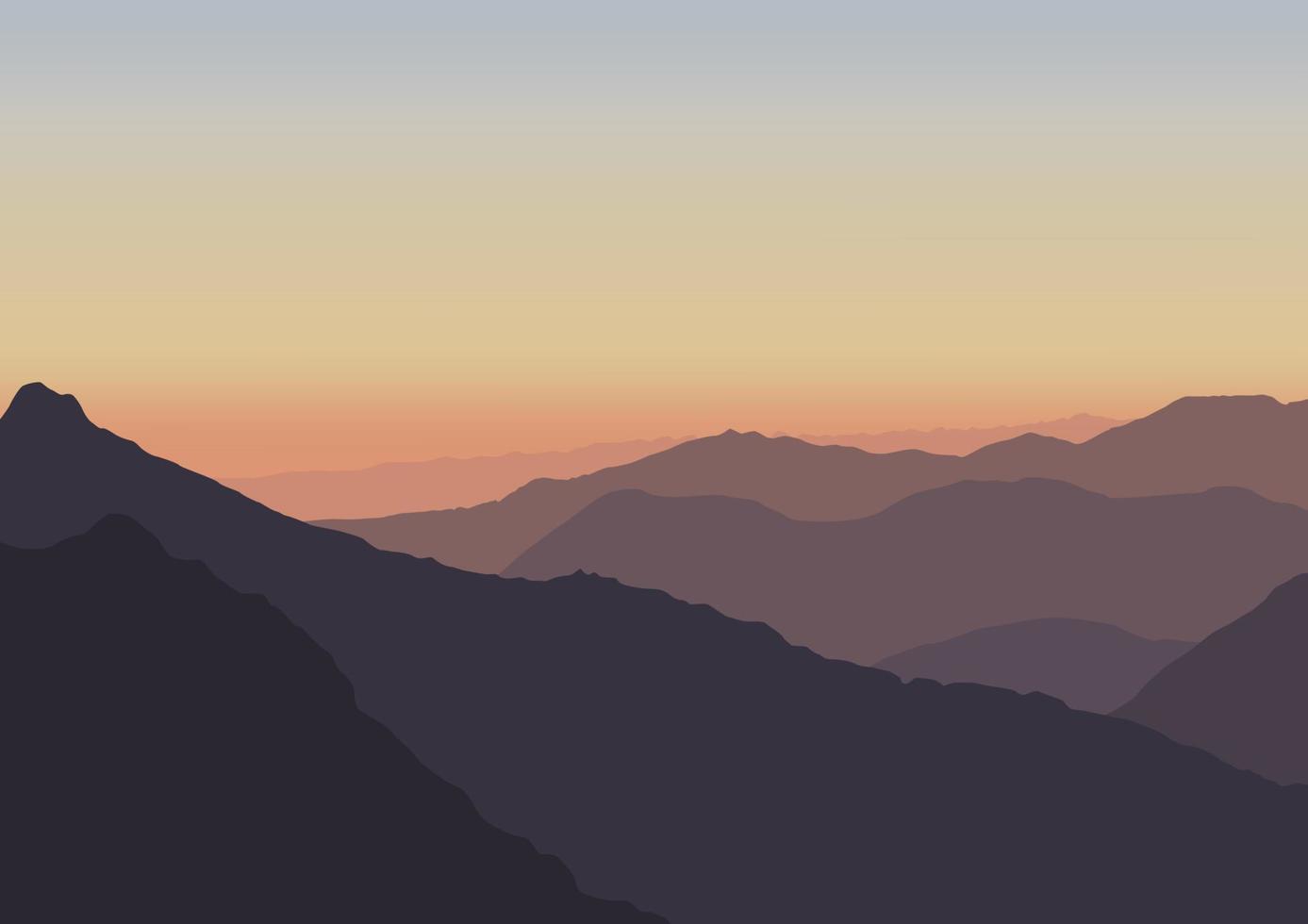 Sonnenaufgang im Berge Vektor Illustration, Landschaft Vektor.