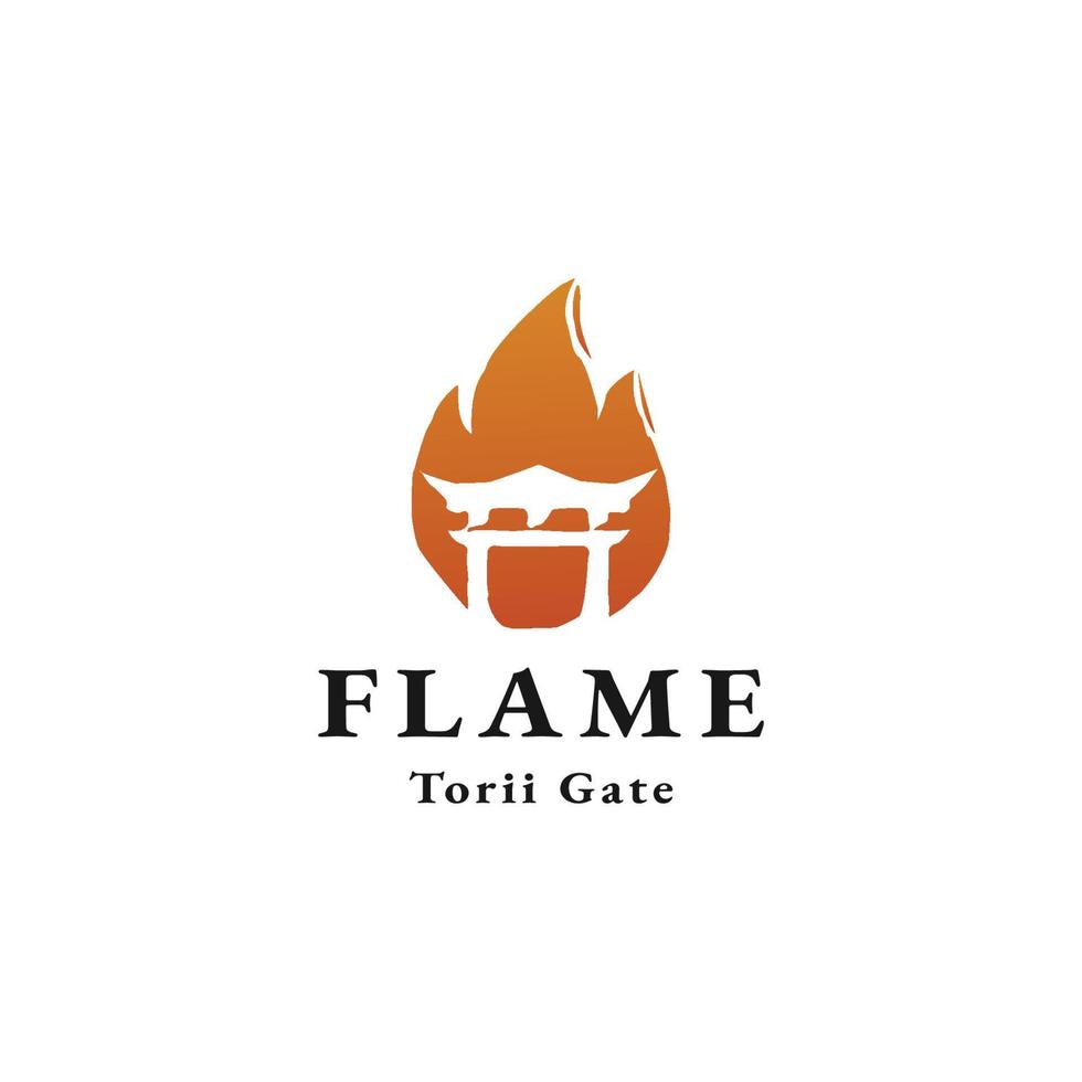 Flamme torii Tor Logo Symbol Design Vorlage eben Vektor