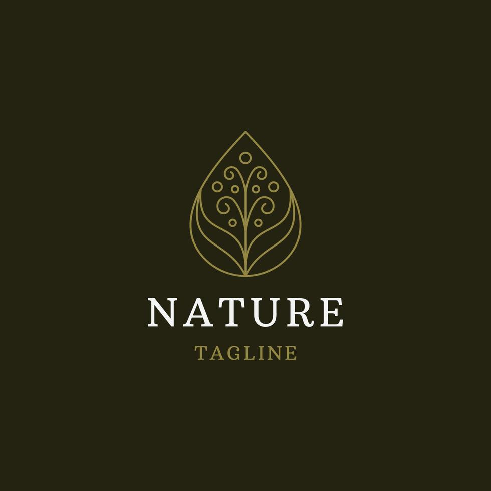 Naturboutique der Designvorlage für das Logo-Symbol der Blattlinie vektor