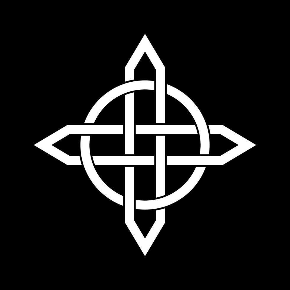 vit celtic Knut logotyp isolerat på en svart bakgrund vektor illustration.