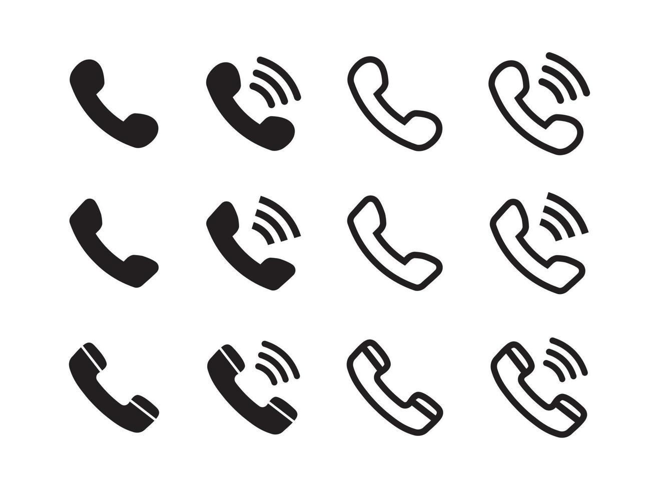 eben Telefon Anruf Stil Vektor Symbol einstellen