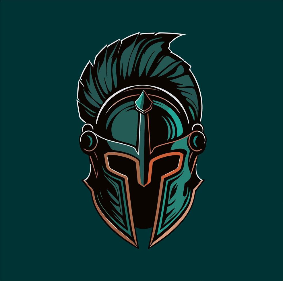 spartansk hjälm maskot logotyp vectot illustrtion eps 10 vektor
