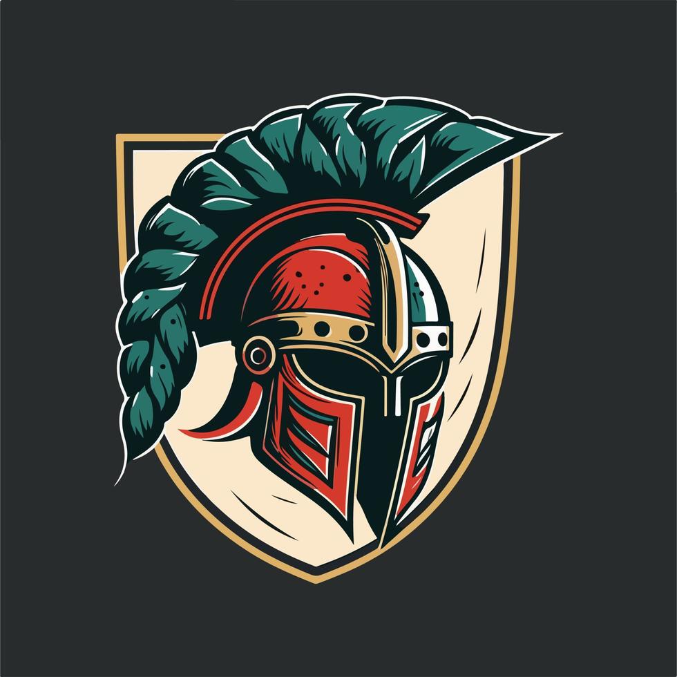 spartanisch Helm Logo Maskottchen Symbol Vektor Illustration eps 10