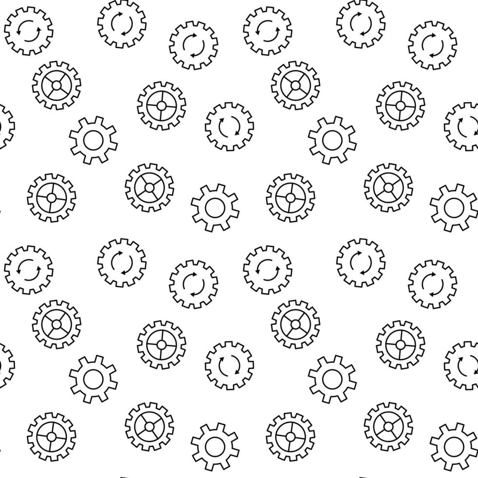 vektor sömlös mönster av annorlunda kugghjul, växlar, miljö tecken på vit bakgrund. den kan vara Begagnade för utskrift på olika ytor