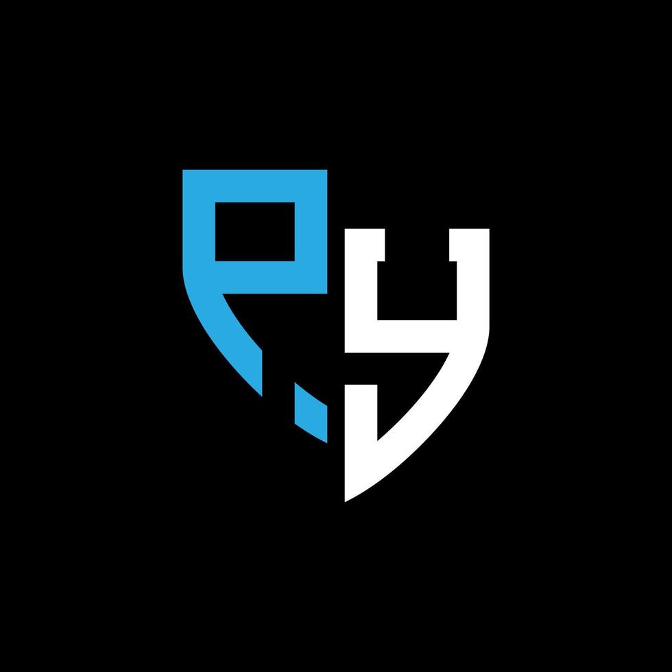 py abstrakt monogram logotyp design på svart bakgrund. py kreativ initialer brev logotyp begrepp. vektor