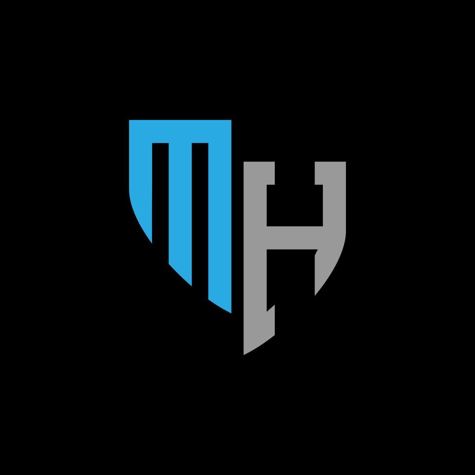 mh abstrakt monogram logotyp design på svart bakgrund. mh kreativ initialer brev logotyp begrepp. vektor