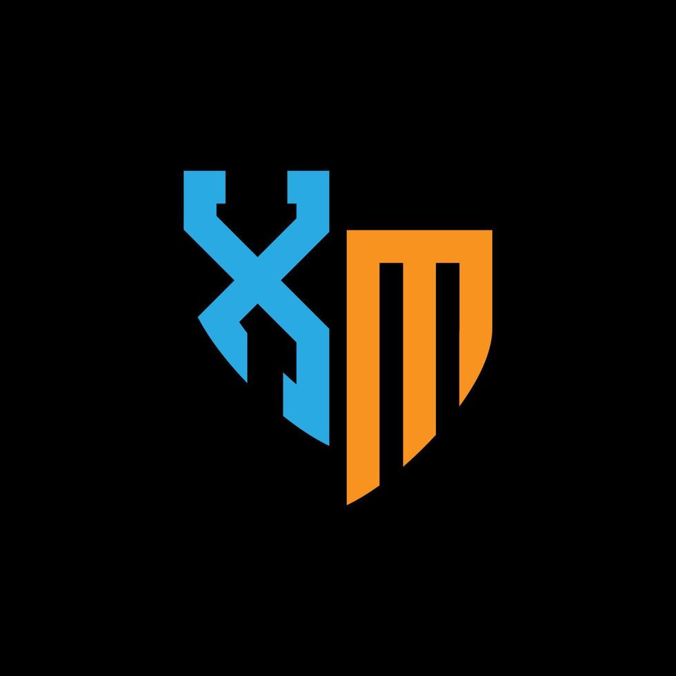 xm abstrakt monogram logotyp design på svart bakgrund. xm kreativ initialer brev logotyp begrepp. vektor