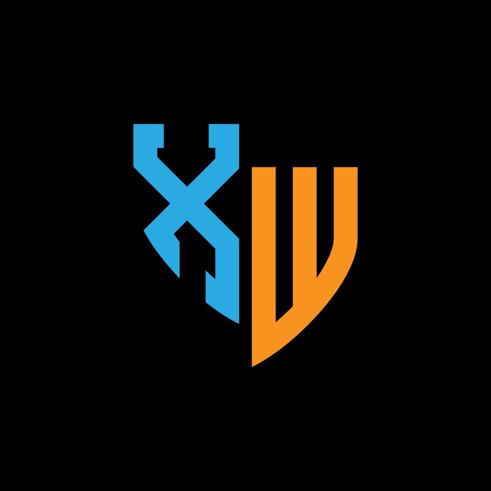 xw abstrakt monogram logotyp design på svart bakgrund. xw kreativ initialer brev logotyp begrepp. vektor