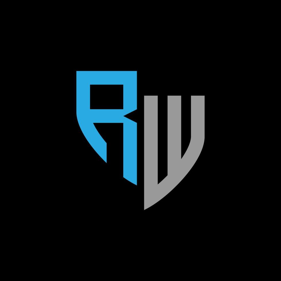 rw abstrakt monogram logotyp design på svart bakgrund. rw kreativ initialer brev logotyp begrepp. vektor