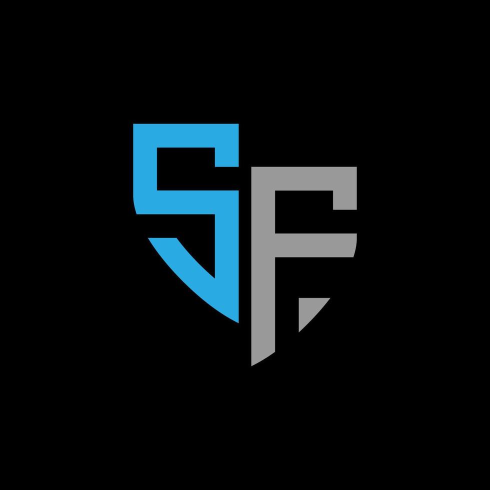 sf abstrakt Monogramm Logo Design auf schwarz Hintergrund. sf kreativ Initialen Brief Logo Konzept. vektor