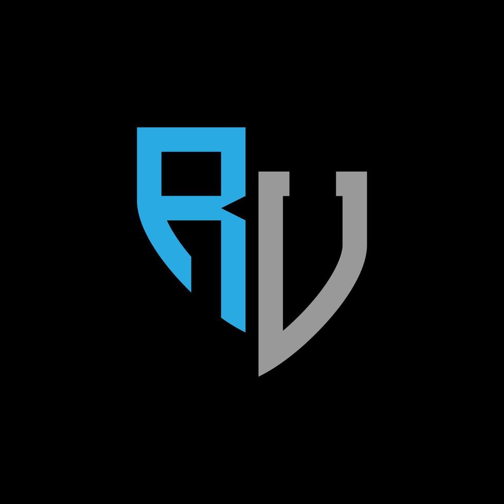 ru abstrakt Monogramm Logo Design auf schwarz Hintergrund. ru kreativ Initialen Brief Logo Konzept. vektor