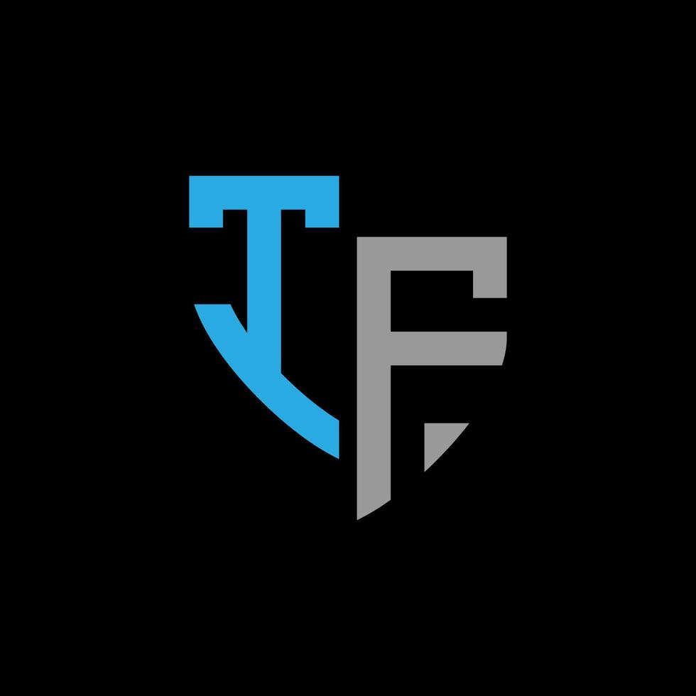 tf abstrakt monogram logotyp design på svart bakgrund. tf kreativ initialer brev logotyp begrepp. vektor