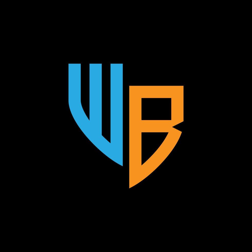 wb abstrakt monogram logotyp design på svart bakgrund. wb kreativ initialer brev logotyp begrepp. vektor