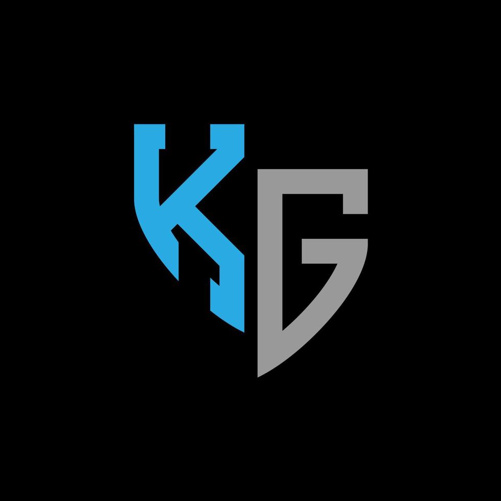 kg abstrakt monogram logotyp design på svart bakgrund. kg kreativ initialer brev logotyp begrepp. vektor