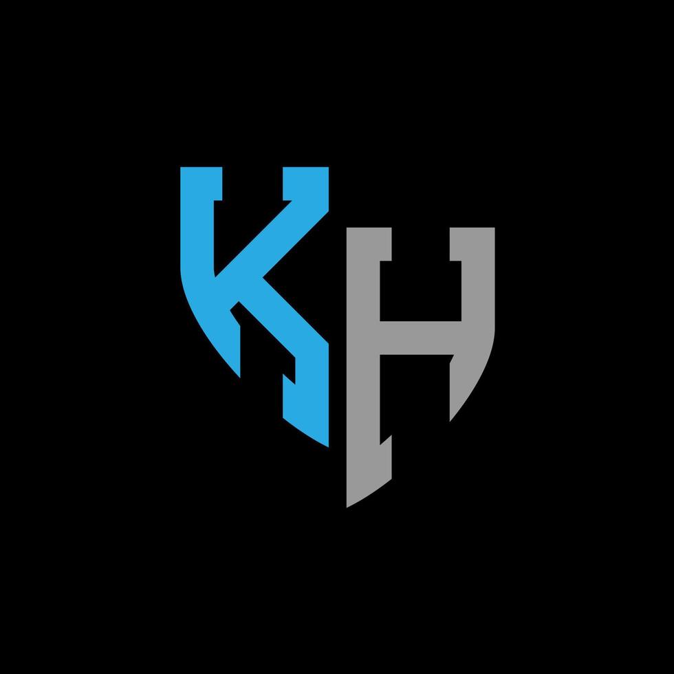 kh abstrakt monogram logotyp design på svart bakgrund. kh kreativ initialer brev logotyp begrepp. vektor