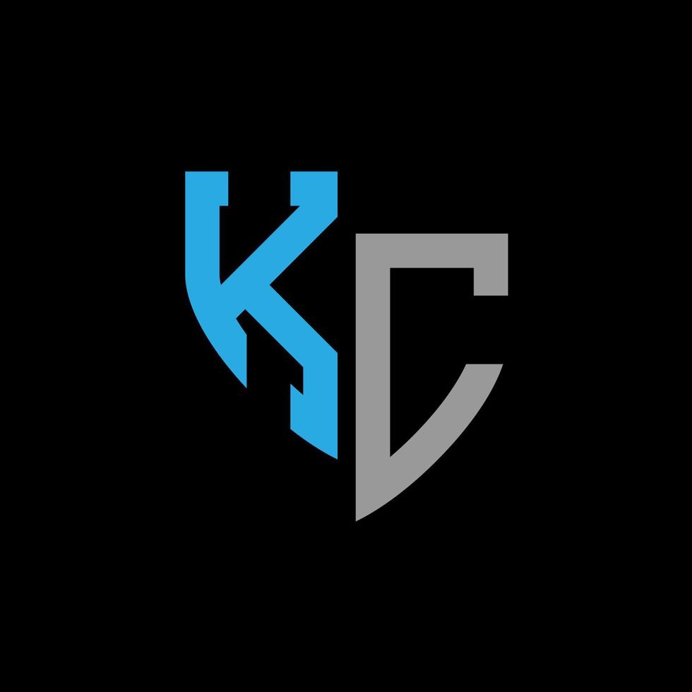 kc abstrakt monogram logotyp design på svart bakgrund. kc kreativ initialer brev logotyp begrepp. vektor