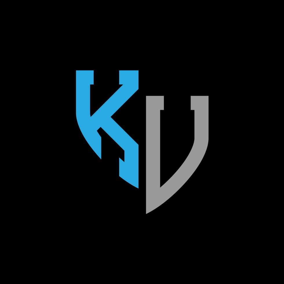 ku abstrakt monogram logotyp design på svart bakgrund. ku kreativ initialer brev logotyp begrepp. vektor