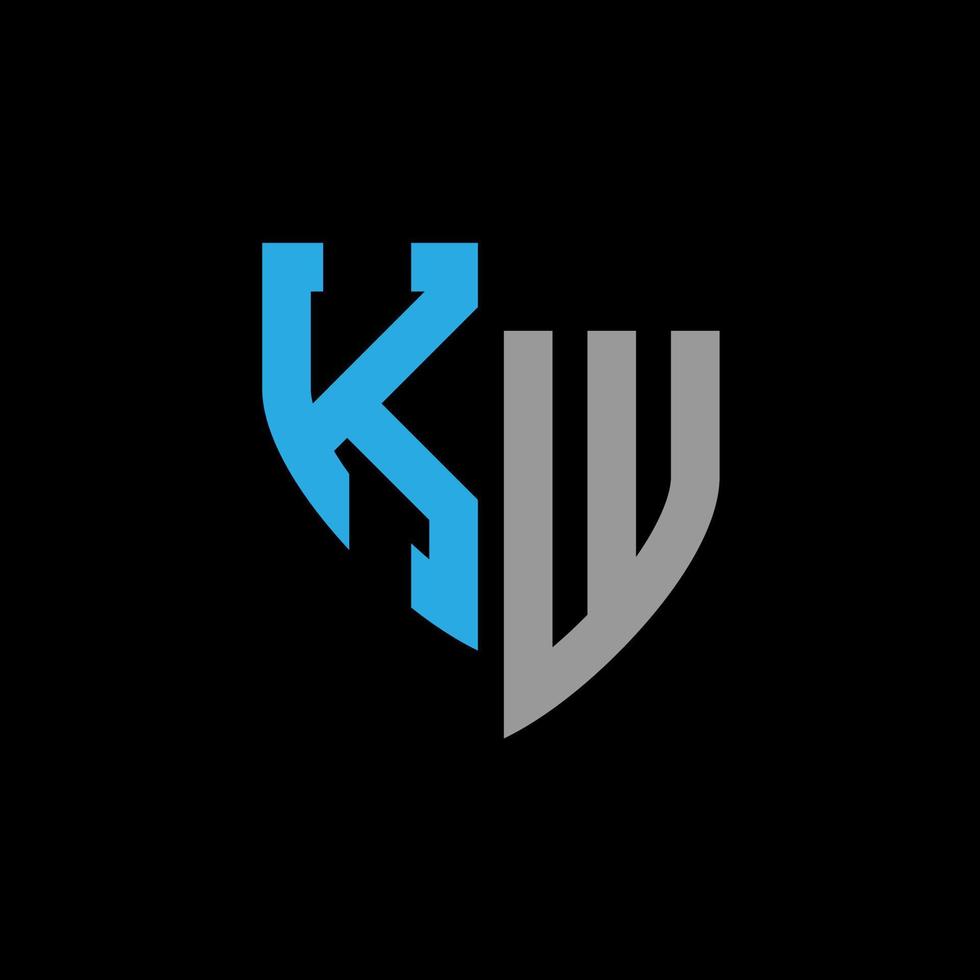 kw abstrakt monogram logotyp design på svart bakgrund. kw kreativ initialer brev logotyp begrepp. vektor