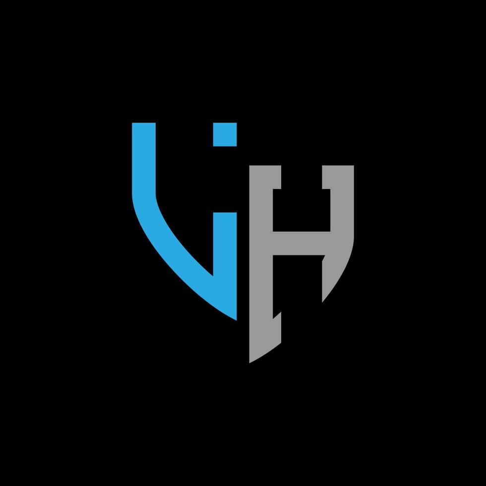 lh abstrakt Monogramm Logo Design auf schwarz Hintergrund. lh kreativ Initialen Brief Logo Konzept. vektor