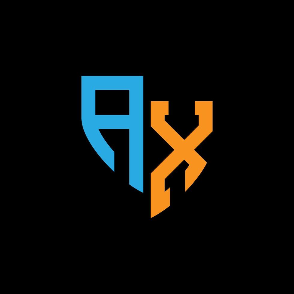 yxa abstrakt monogram logotyp design på svart bakgrund. yxa kreativ initialer brev logotyp begrepp. vektor