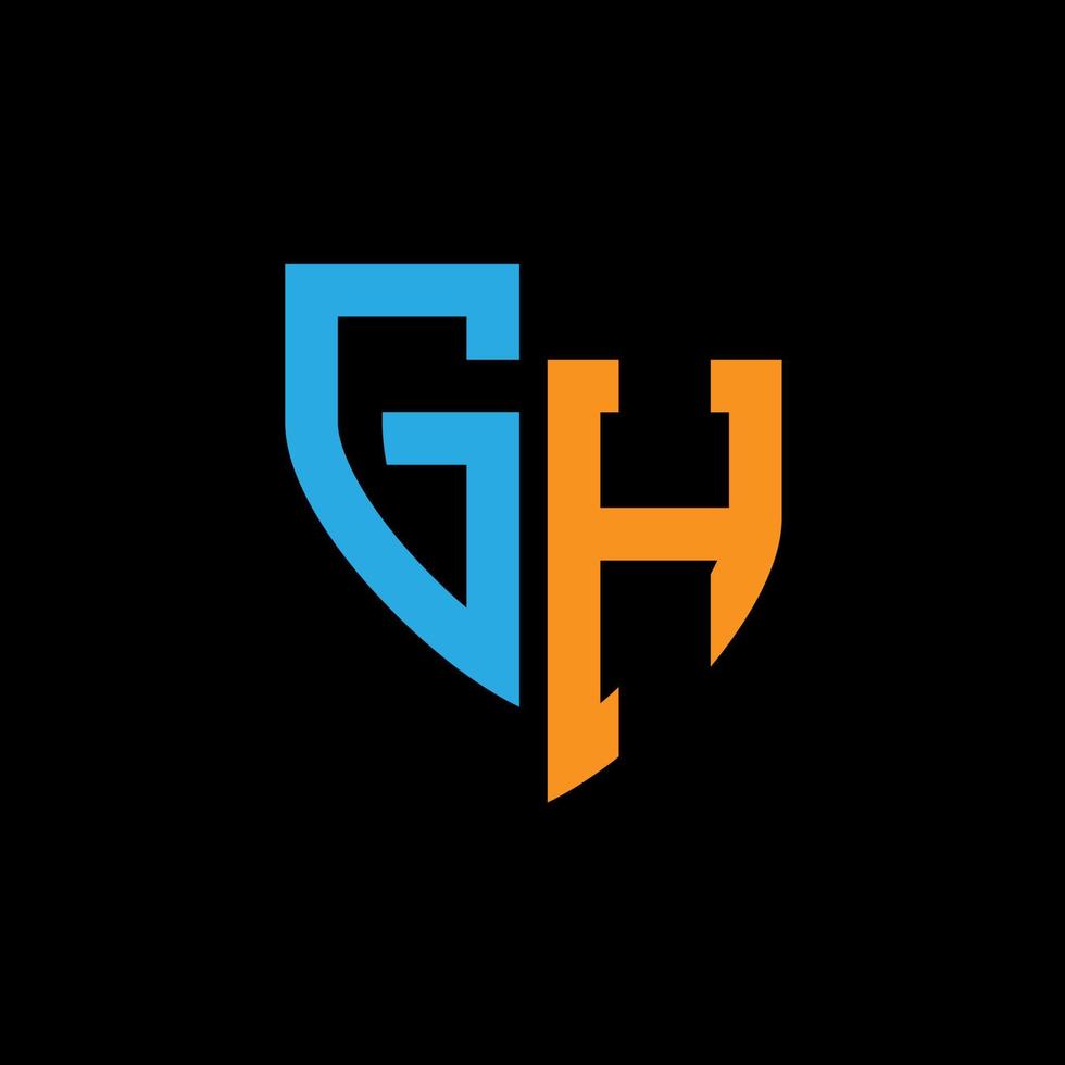 gh abstrakt Monogramm Logo Design auf schwarz Hintergrund. gh kreativ Initialen Brief Logo Konzept. vektor