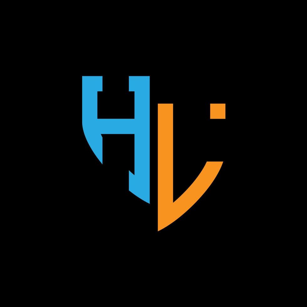 hl abstrakt monogram logotyp design på svart bakgrund. hl kreativ initialer brev logotyp begrepp. vektor