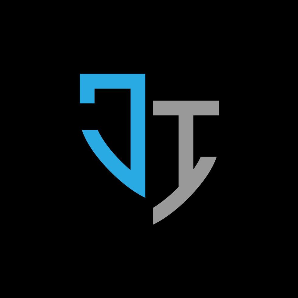ji abstrakt monogram logotyp design på svart bakgrund. ji kreativ initialer brev logotyp begrepp. vektor