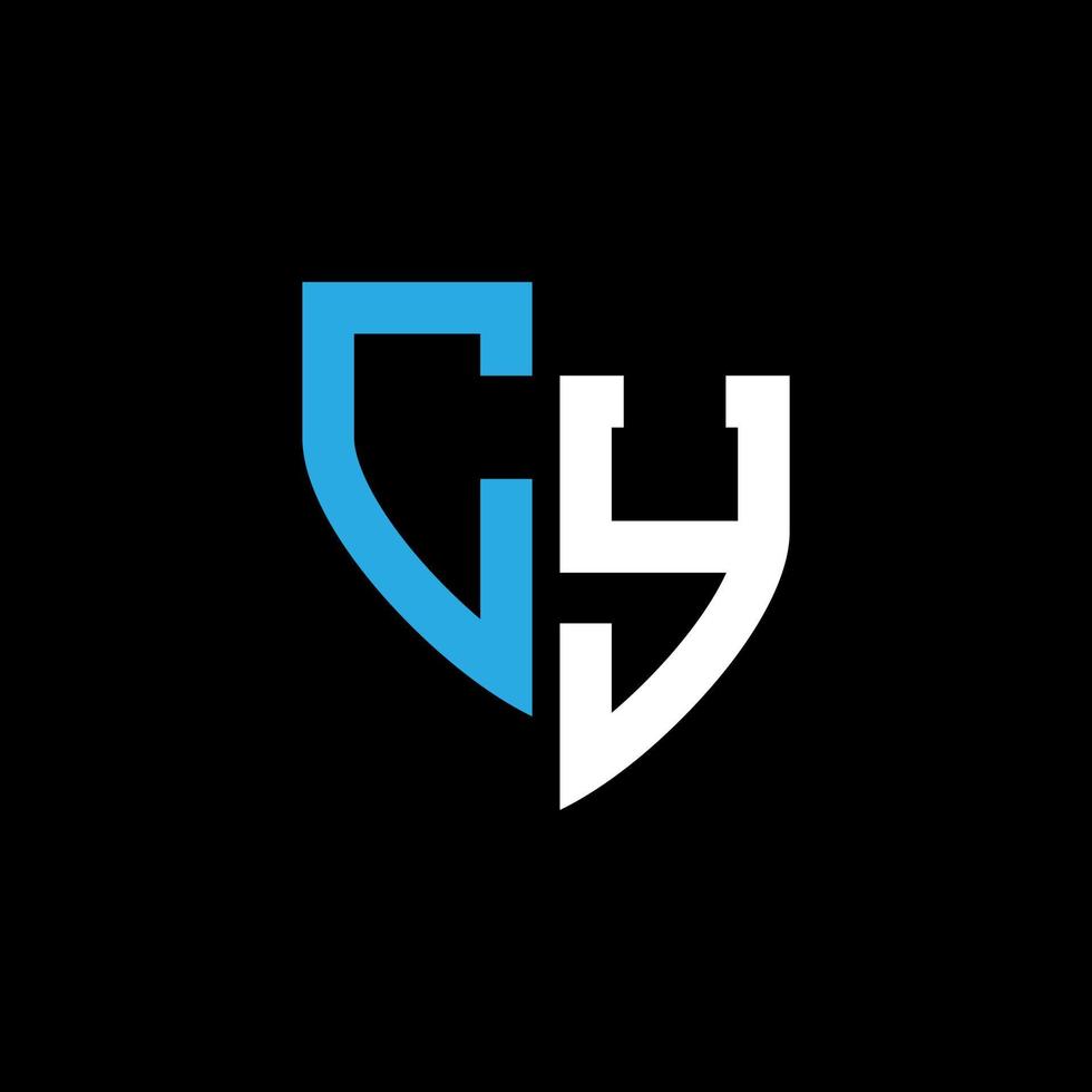 cy abstrakt Monogramm Logo Design auf schwarz Hintergrund. cy kreativ Initialen Brief Logo Konzept. vektor
