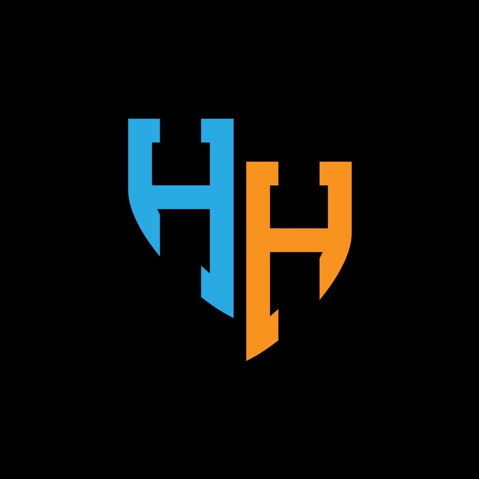 hh abstrakt monogram logotyp design på svart bakgrund. hh kreativ initialer brev logotyp begrepp. vektor