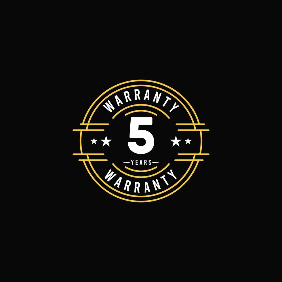 5 Jahre Garantie Logo Symbol Vektor Vorlage Design Illustration
