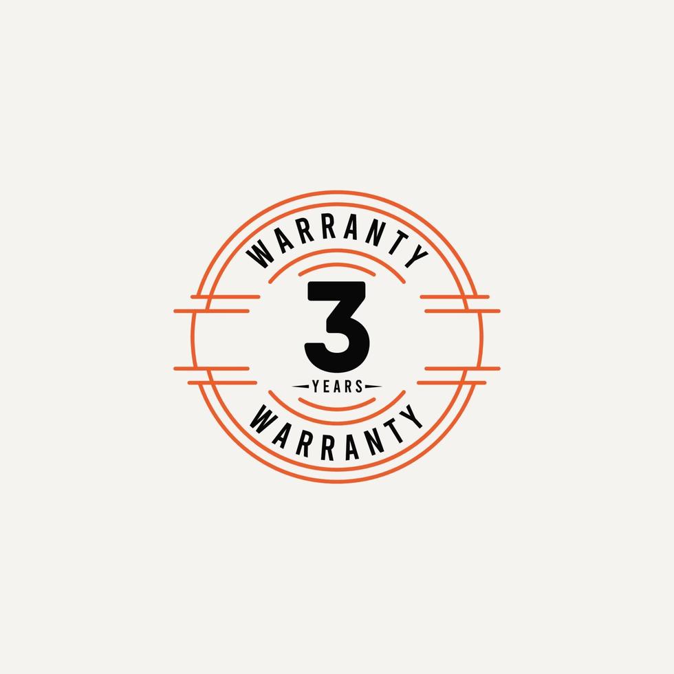 3 Jahre Garantie Logo Symbol Vektor Vorlage Design Illustration