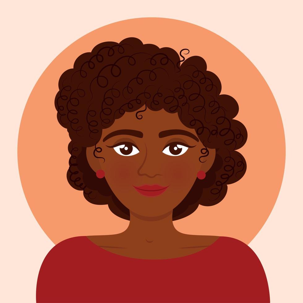 Vektor Illustration von schön schwarz Frau. afrikanisch amerikanisch ziemlich Mädchen