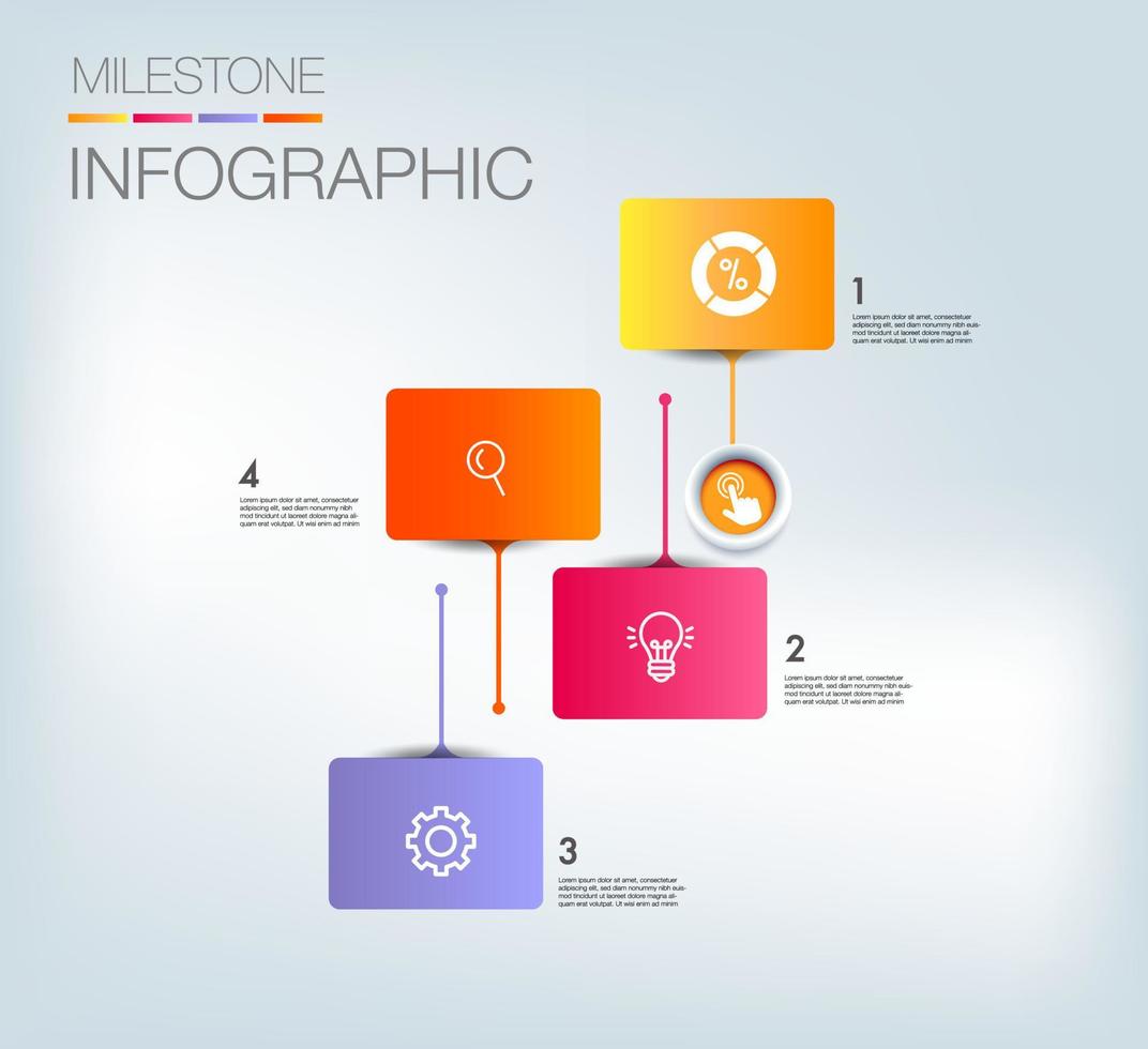 Infografik Vorlage zum Geschäft 4 Schritte Prozesse modern Zeitleiste Diagramm mit Tisch, und Präsentation Geschäft können Sein benutzt zum Geschäft Konzept vektor